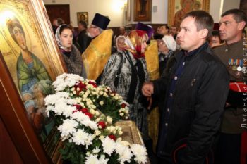 Икона Димитрия Солунского в Луганске. 6 ноября 2013 г.